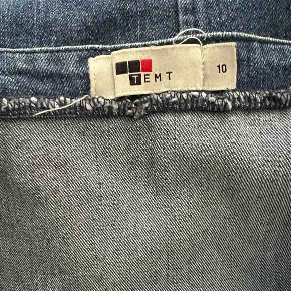 TEMT DENIM OVERALL DRESS, SIZE 10 - Picture 4 of 4